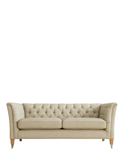 Laura Ashley Chatsworth Small 2 Seater Sofa, Oak Leg, Anneliese Natural