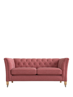 Laura Ashley Chatsworth Small 2 Seater Sofa, Oak Leg, Anneliese Rosewood Red