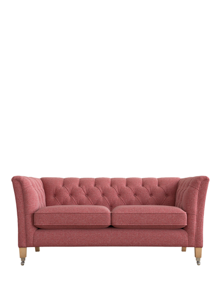 Laura Ashley Chatsworth Small 2 Seater Sofa, Oak Leg, Anneliese Rosewood Red