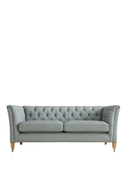 Laura Ashley Chatsworth Small 2 Seater Sofa, Oak Leg, Anneliese Seaspray