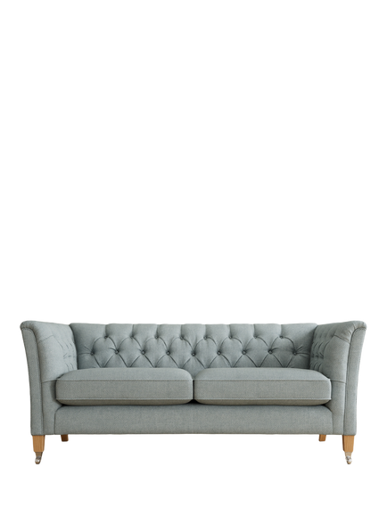 Laura Ashley Chatsworth Small 2 Seater Sofa, Oak Leg, Anneliese Seaspray