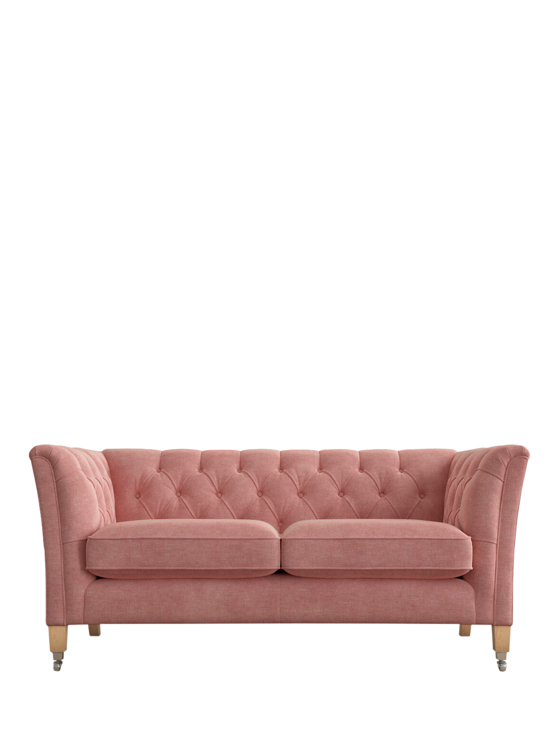 Chatsworth Range, Laura Ashley Chatsworth Small 2 Seater Sofa, Oak Leg, Bainton Old Rose Pink