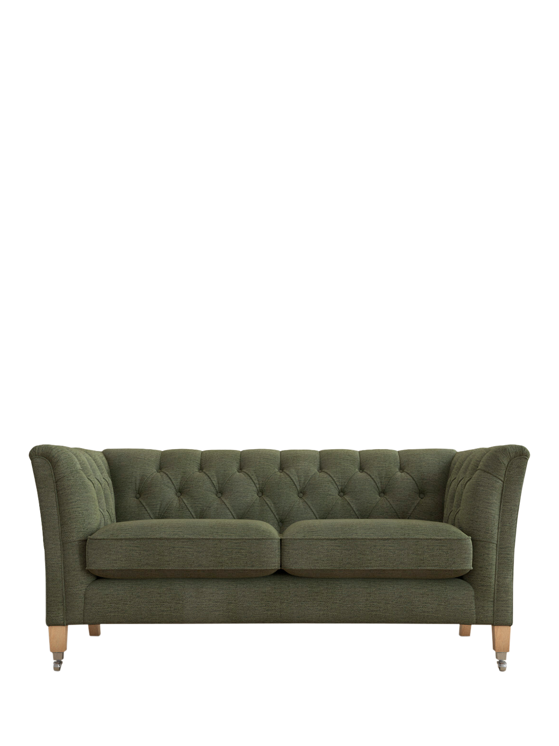 Chatsworth Range, Laura Ashley Chatsworth Small 2 Seater Sofa, Oak Leg, Edwin Hedge Green