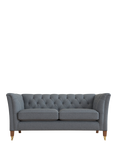 Laura Ashley Chatsworth Small 2 Seater Sofa, Teak Leg, Anneliese Midnight Blue