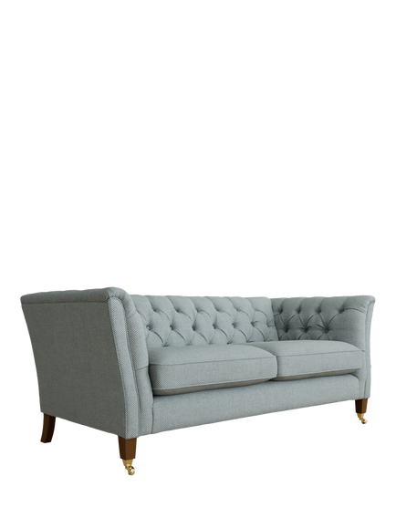 Laura Ashley Chatsworth Small 2 Seater Sofa, Teak Leg, Anneliese Seaspray