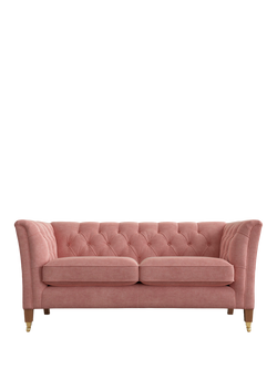 Laura Ashley Chatsworth Small 2 Seater Sofa, Teak Leg, Bainton Old Rose Pnk