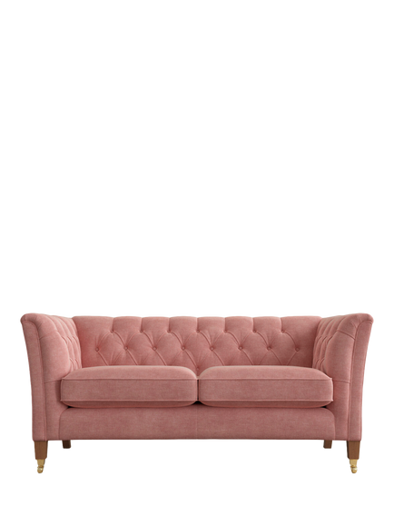 Laura Ashley Chatsworth Small 2 Seater Sofa, Teak Leg, Bainton Old Rose Pnk