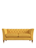 Laura Ashley Chatsworth Small 2 Seater Sofa, Teak Leg, Bainton Ochre Yellow
