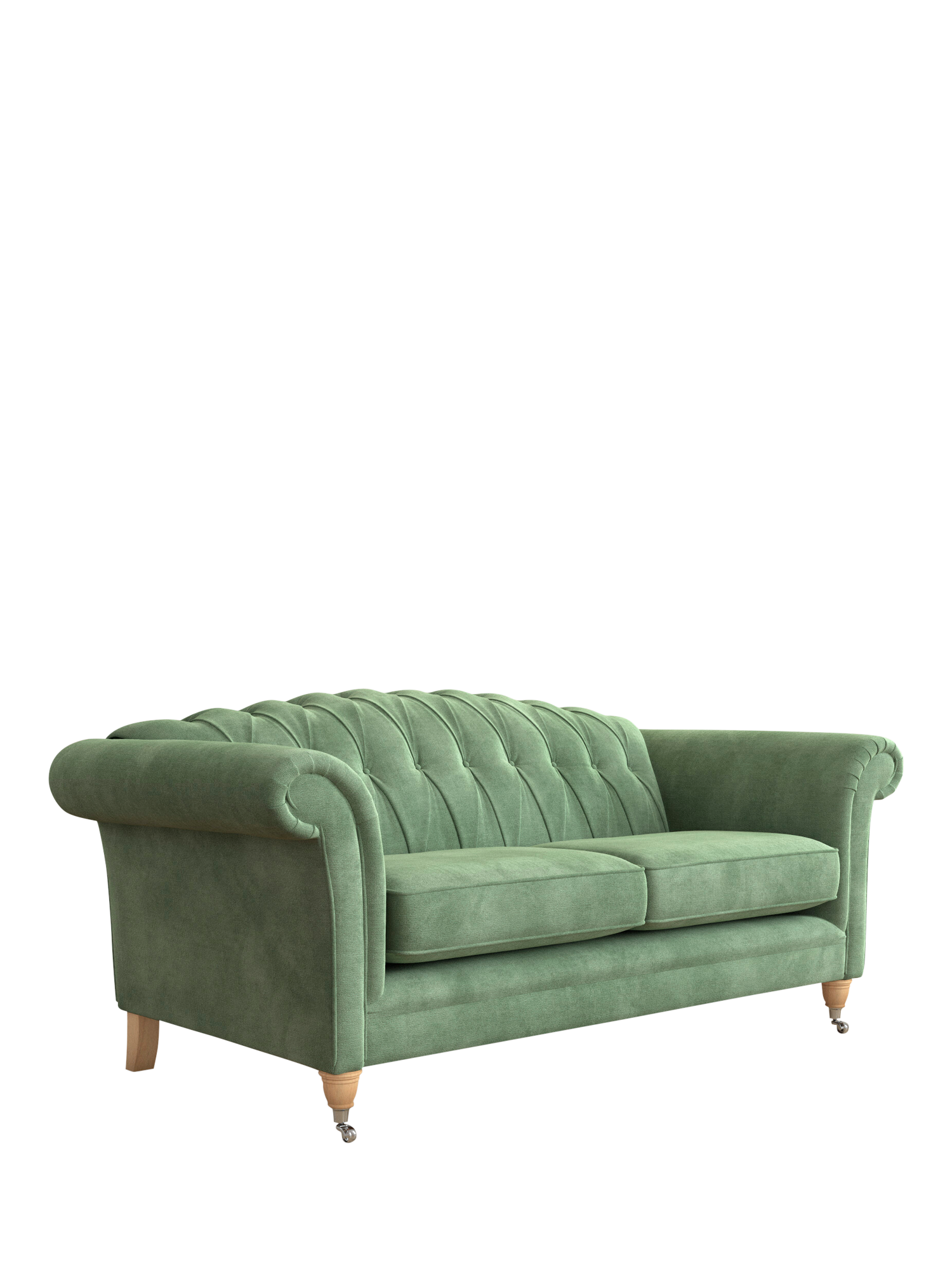Gloucester Range, Laura Ashley Gloucester Large 3 Seater Sofa, Oak Leg, Orla Fresh Green