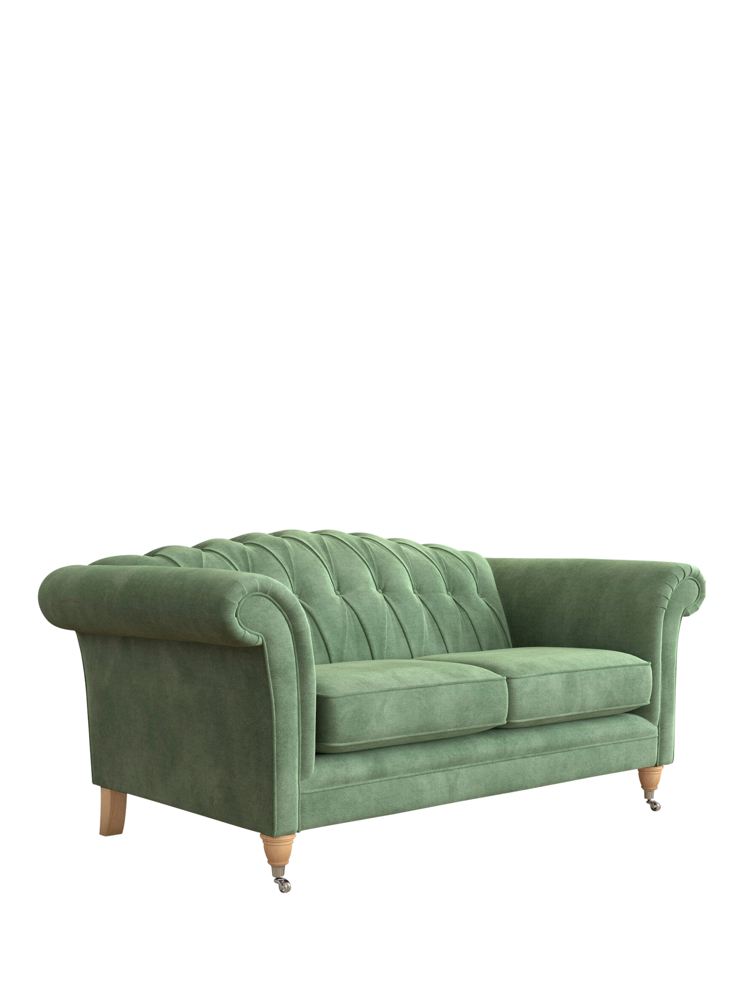 Gloucester Range, Laura Ashley Gloucester Medium 2 Seater Sofa, Oak Leg, Orla Fresh Green