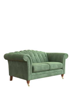 Laura Ashley Gloucester Small 2 Seater Sofa, Teak Leg, Orla Fresh Green