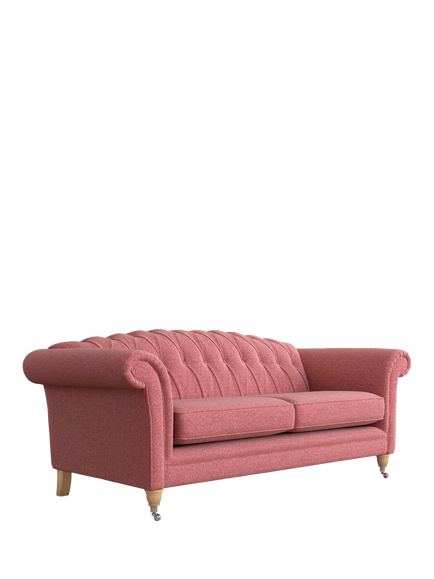 Laura Ashley Gloucester Grand 4 Seater Sofa, Oak Leg, Anneliese Rosewood Red
