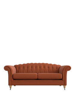 Laura Ashley Gloucester Grand 4 Seater Sofa, Oak Leg, Harley Terracotta Orange