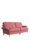 Laura Ashley Beaumaris Grand 4 Seater Sofe, Oak Leg, Anneliese Rosewood Red