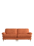 Laura Ashley Beaumaris Grand 4 Seater Sofe, Oak Leg, Bainton Terracotta