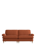 Laura Ashley Beaumaris Grand 4 Seater Sofe, Oak Leg, Harley Terracotta Orange