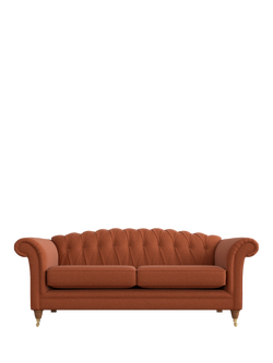 Laura Ashley Gloucester Grand 4 Seater Sofa, Teak Leg, Harley Terracotta Orange