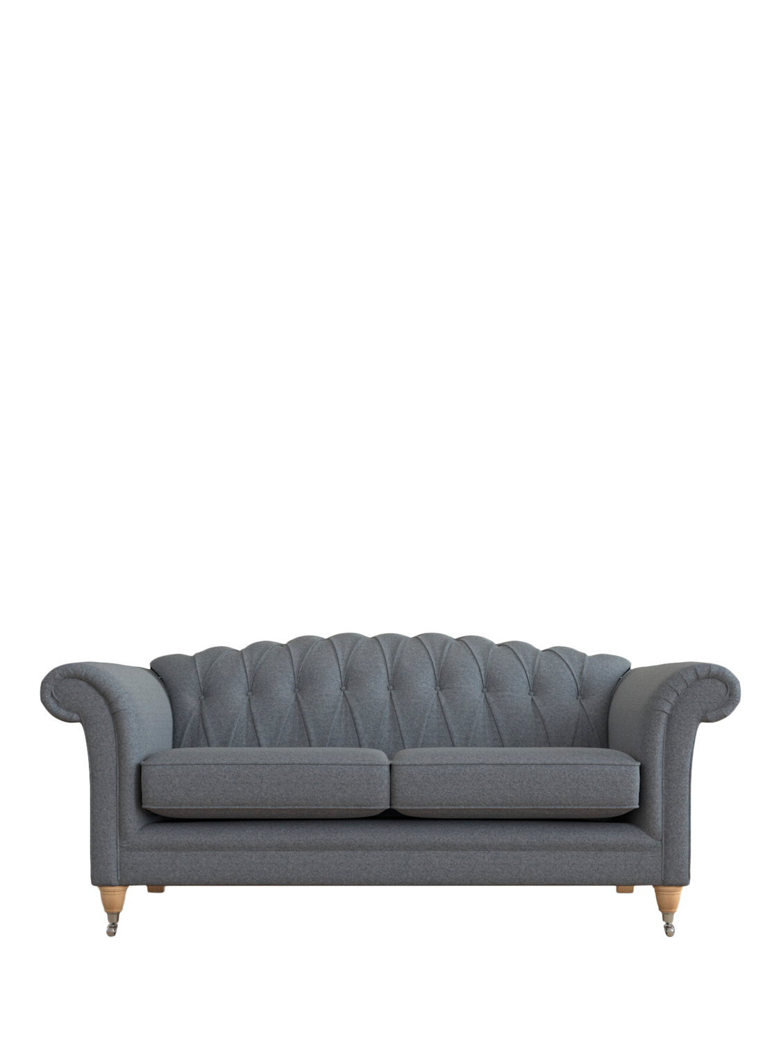 Gloucester Range, Laura Ashley Gloucester Large 3 Seater Sofa, Oak Leg, Anneliese Midnight Blue