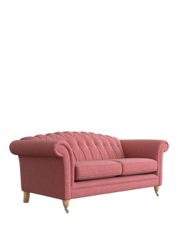 Laura Ashley Gloucester Large 3 Seater Sofa, Oak Leg, Anneliese Rosewood Red