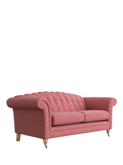 Laura Ashley Gloucester Large 3 Seater Sofa, Oak Leg, Anneliese Rosewood Red