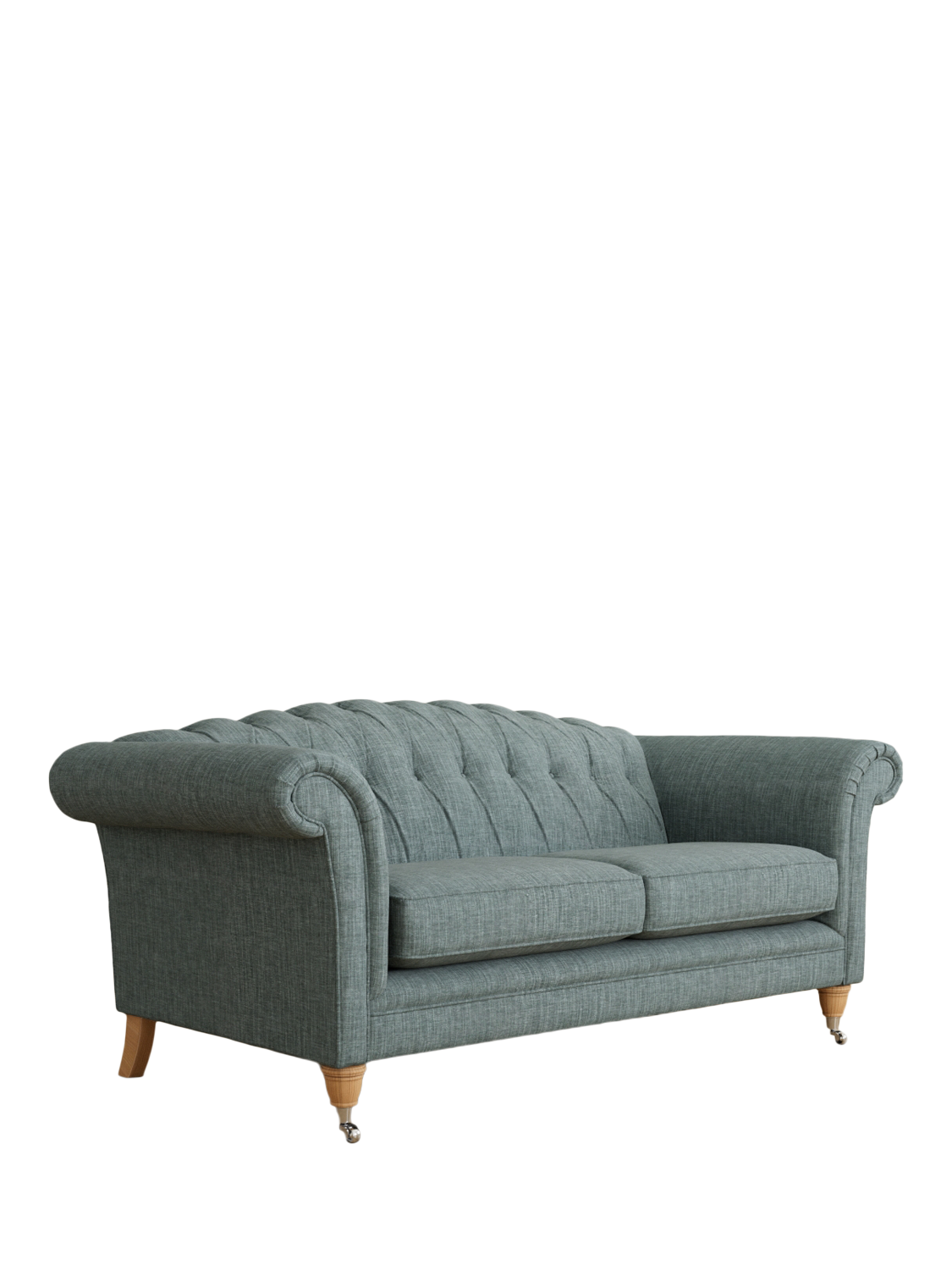 Gloucester Range, Laura Ashley Gloucester Large 3 Seater Sofa, Oak Leg, Bainton Newport Blue
