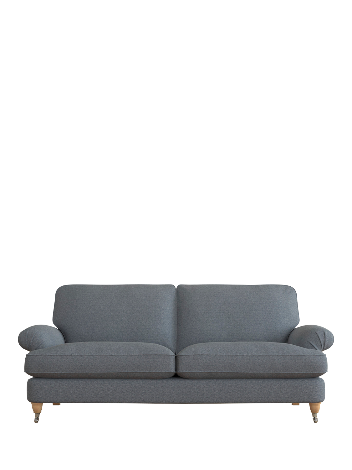 Beaumaris Range, Laura Ashley Beaumaris Large 3 Seater Sofa, Oak Leg, Anneliese Midnight Blue