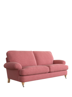 Laura Ashley Beaumaris Large 3 Seater Sofa, Oak Leg, Anneliese Rosewood Red