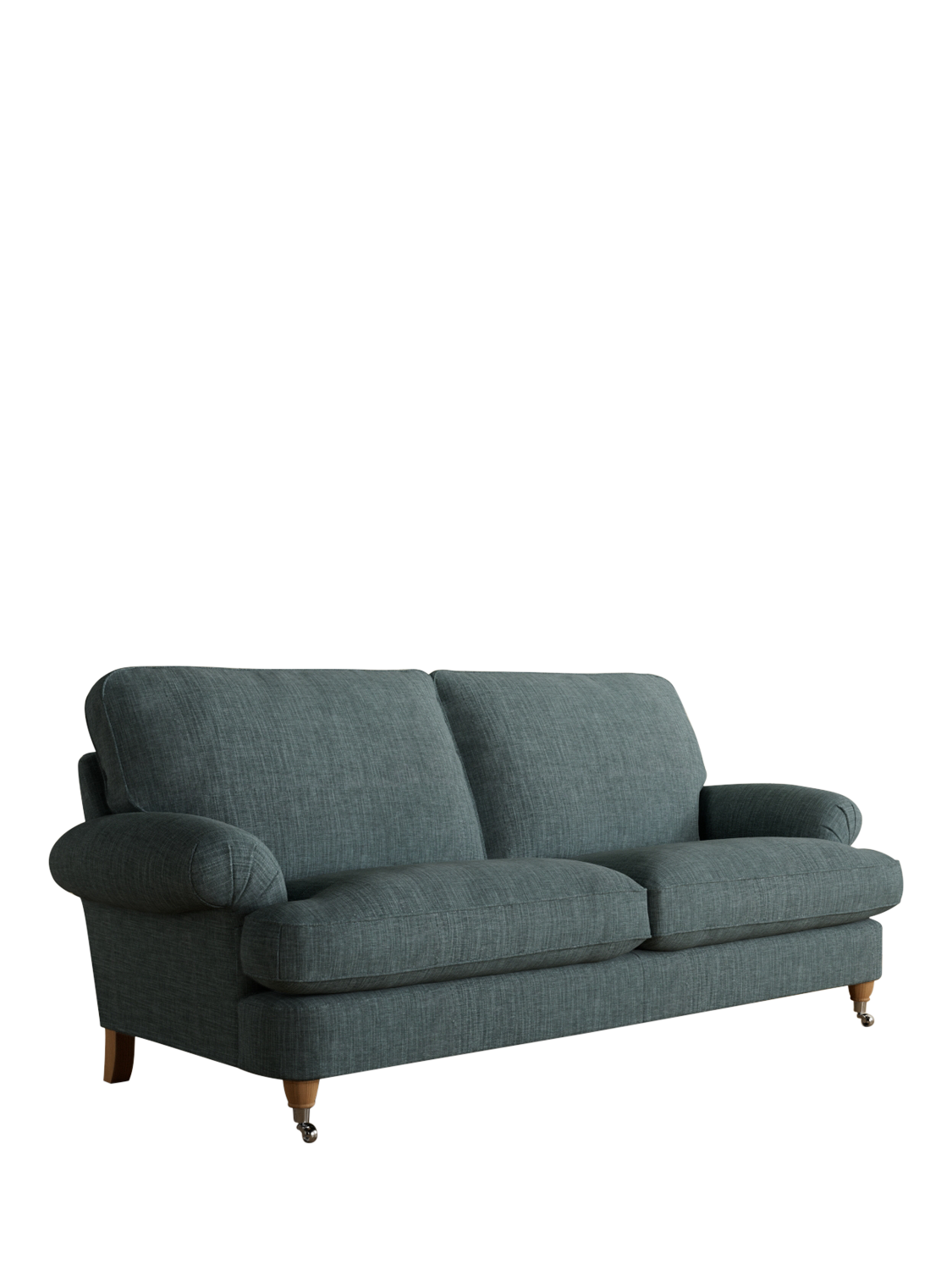 Beaumaris Range, Laura Ashley Beaumaris Large 3 Seater Sofa, Oak Leg, Bainton Newport Blue