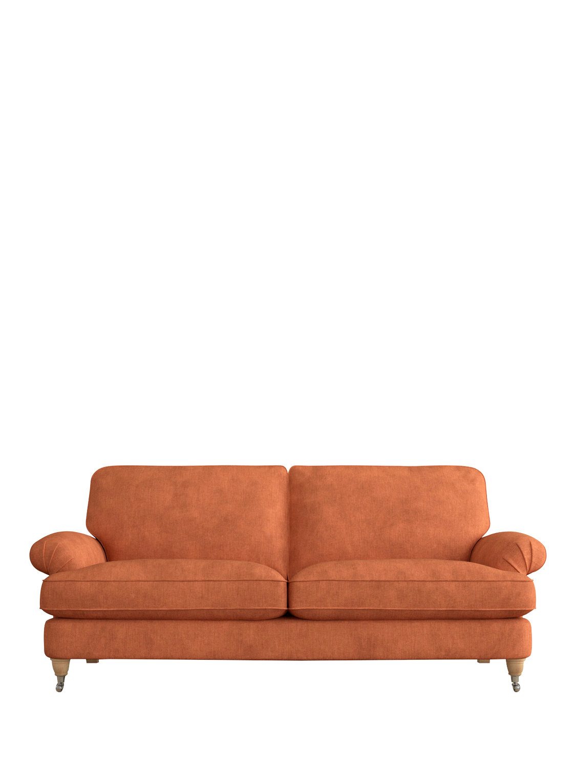 Beaumaris Range, Laura Ashley Beaumaris Large 3 Seater Sofa, Oak Leg, Bainton Terracotta