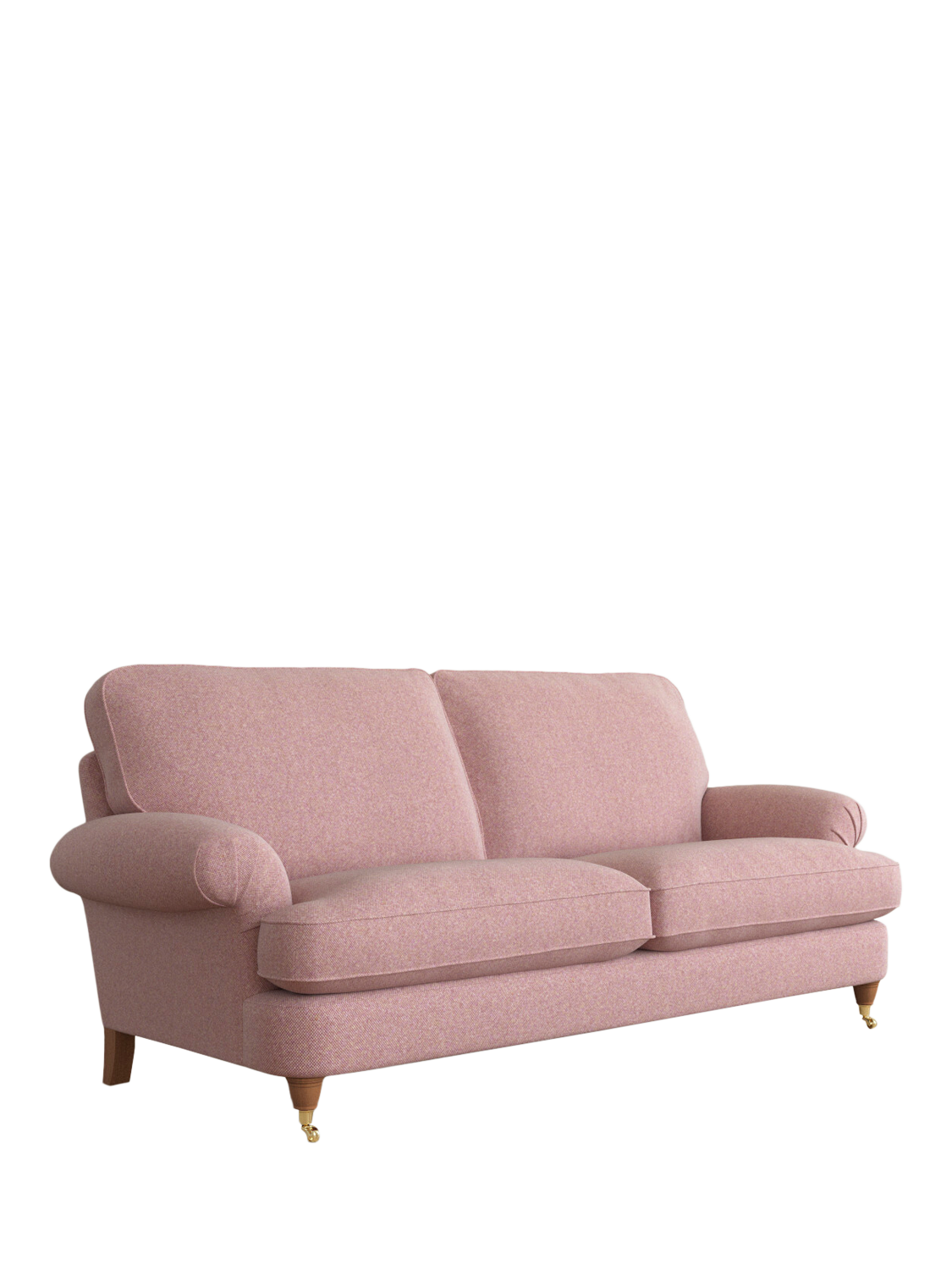 Beaumaris Range, Laura Ashley Beaumaris Large 3 Seater Sofa, Teak Leg, Anneliese Grape Purple