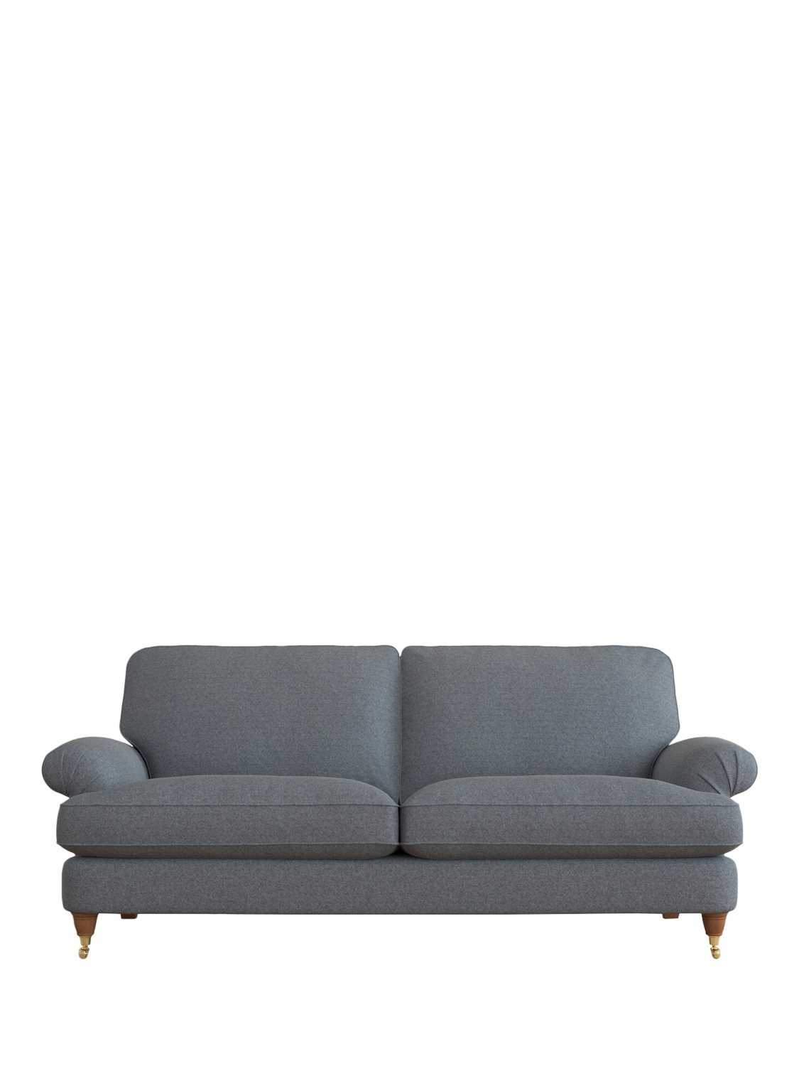 Beaumaris Range, Laura Ashley Beaumaris Large 3 Seater Sofa, Teak Leg, Anneliese Midnight Blue