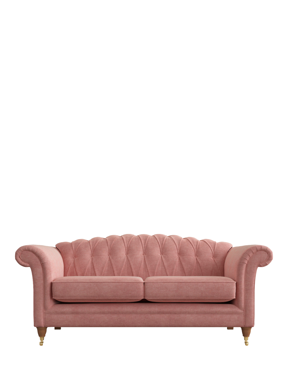 Gloucester Range, Laura Ashley Gloucester Large 3 Seater Sofa, Teak Leg, Bainton Old Rose Pink