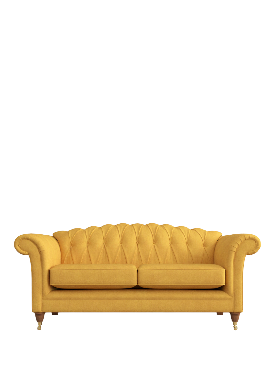 Gloucester Range, Laura Ashley Gloucester Large 3 Seater Sofa, Teak Leg, Bainton Ochre Yellow