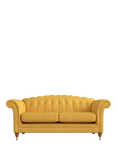 Laura Ashley Gloucester Large 3 Seater Sofa, Teak Leg, Bainton Ochre Yellow