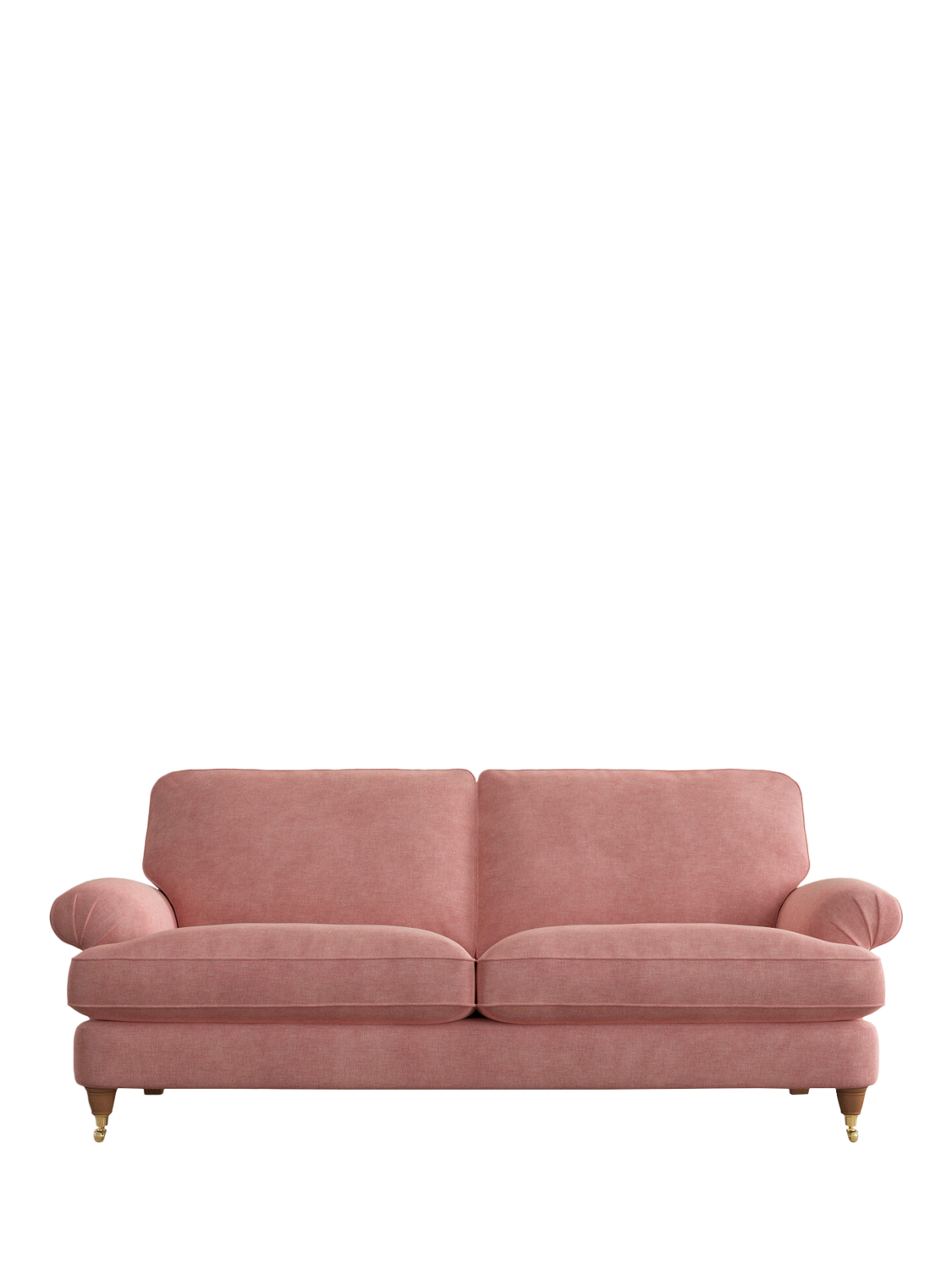 Beaumaris Range, Laura Ashley Beaumaris Large 3 Seater Sofa, Teak Leg, Bainton Old Rose Pink