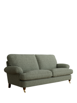Laura Ashley Beaumaris Large 3 Seater Sofa, Teak Leg, Bainton Sage