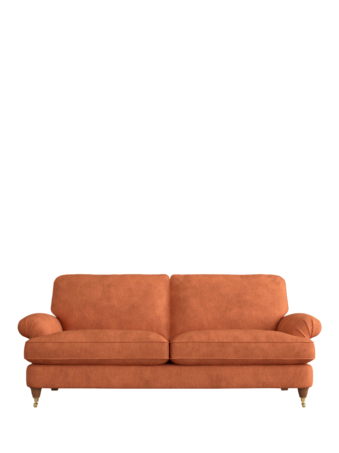Beaumaris Range, Laura Ashley Beaumaris Large 3 Seater Sofa, Teak Leg, Bainton Terracotta