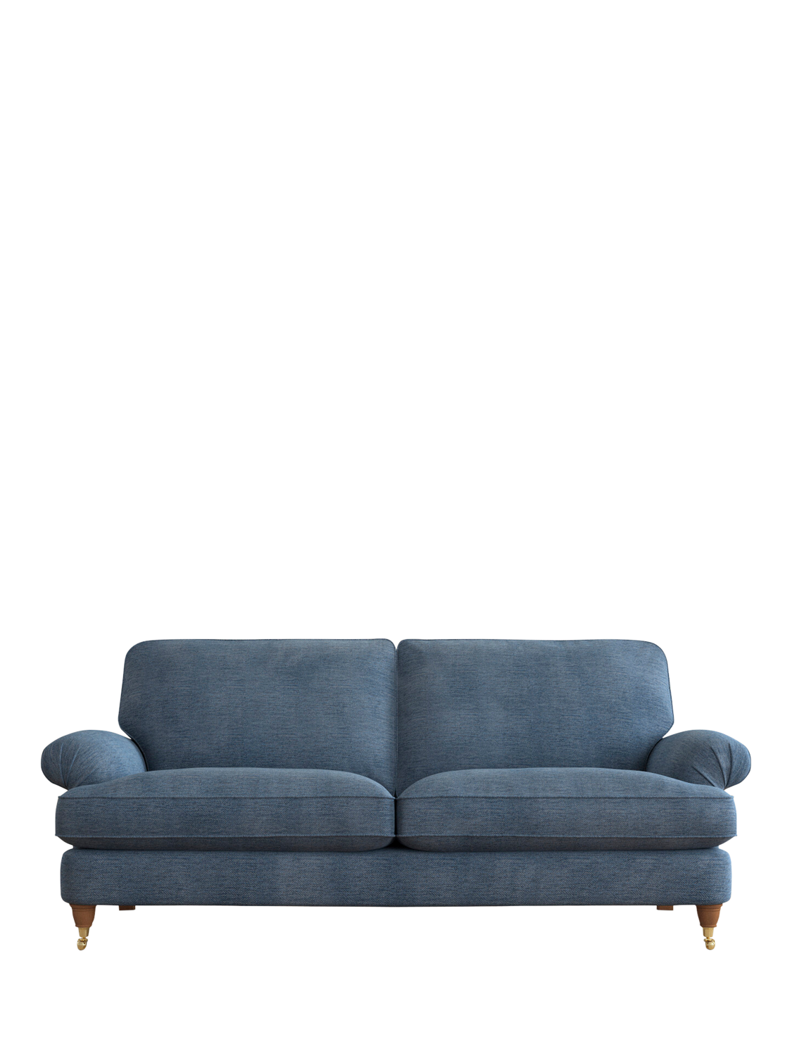 Beaumaris Range, Laura Ashley Beaumaris Large 3 Seater Sofa, Teak Leg, Edwin Dark Seaspray
