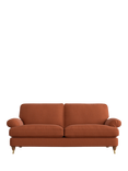 Laura Ashley Beaumaris Large 3 Seater Sofa, Teak Leg, Harley Terracotta Orange