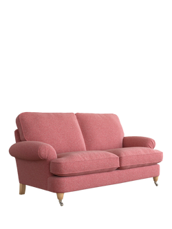 Laura Ashley Beaumaris Medium 2 Seater Sofa, Oak Leg, Anneliese Rosewood Red