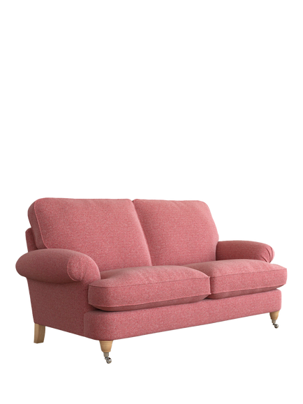 Laura Ashley Beaumaris Medium 2 Seater Sofa, Oak Leg, Anneliese Rosewood Red