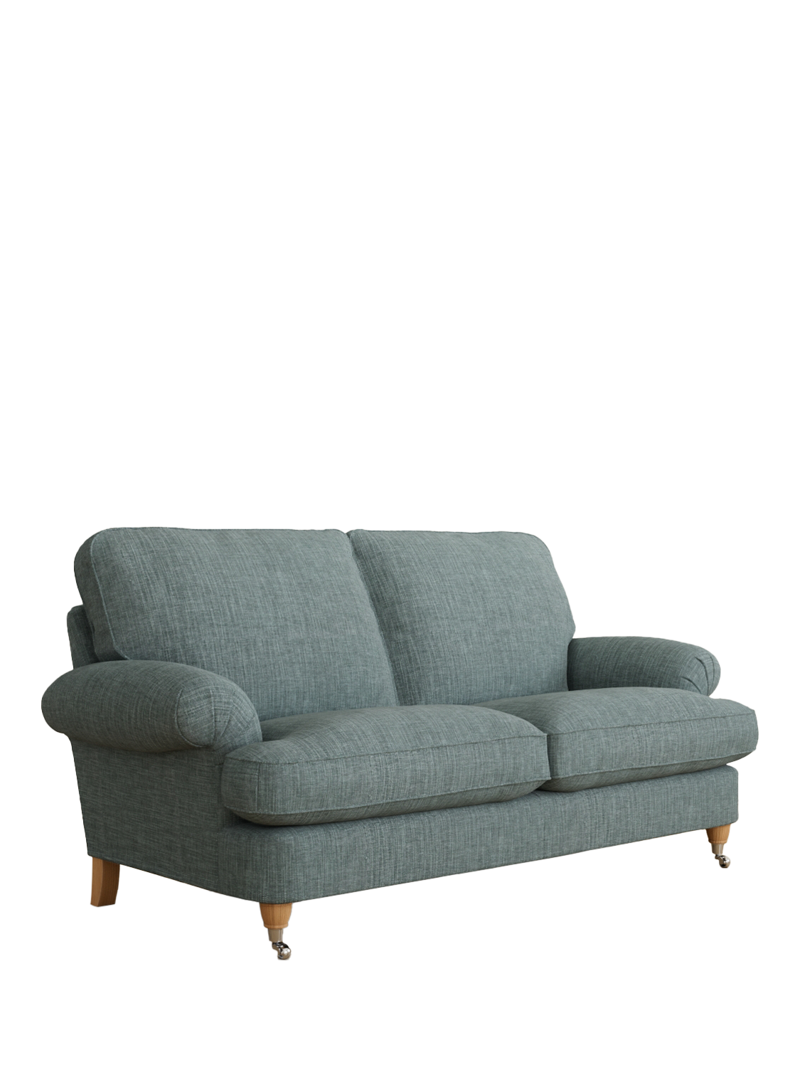Beaumaris Range, Laura Ashley Beaumaris Medium 2 Seater Sofa, Oak Leg, Bainton Newport Blue
