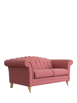 Laura Ashley Gloucester Medium 2 Seater Sofa, Oak Leg, Anneliese Rosewood Red