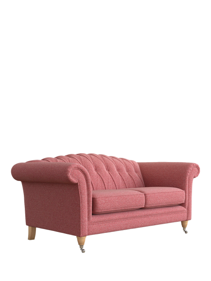 Laura Ashley Gloucester Medium 2 Seater Sofa, Oak Leg, Anneliese Rosewood Red