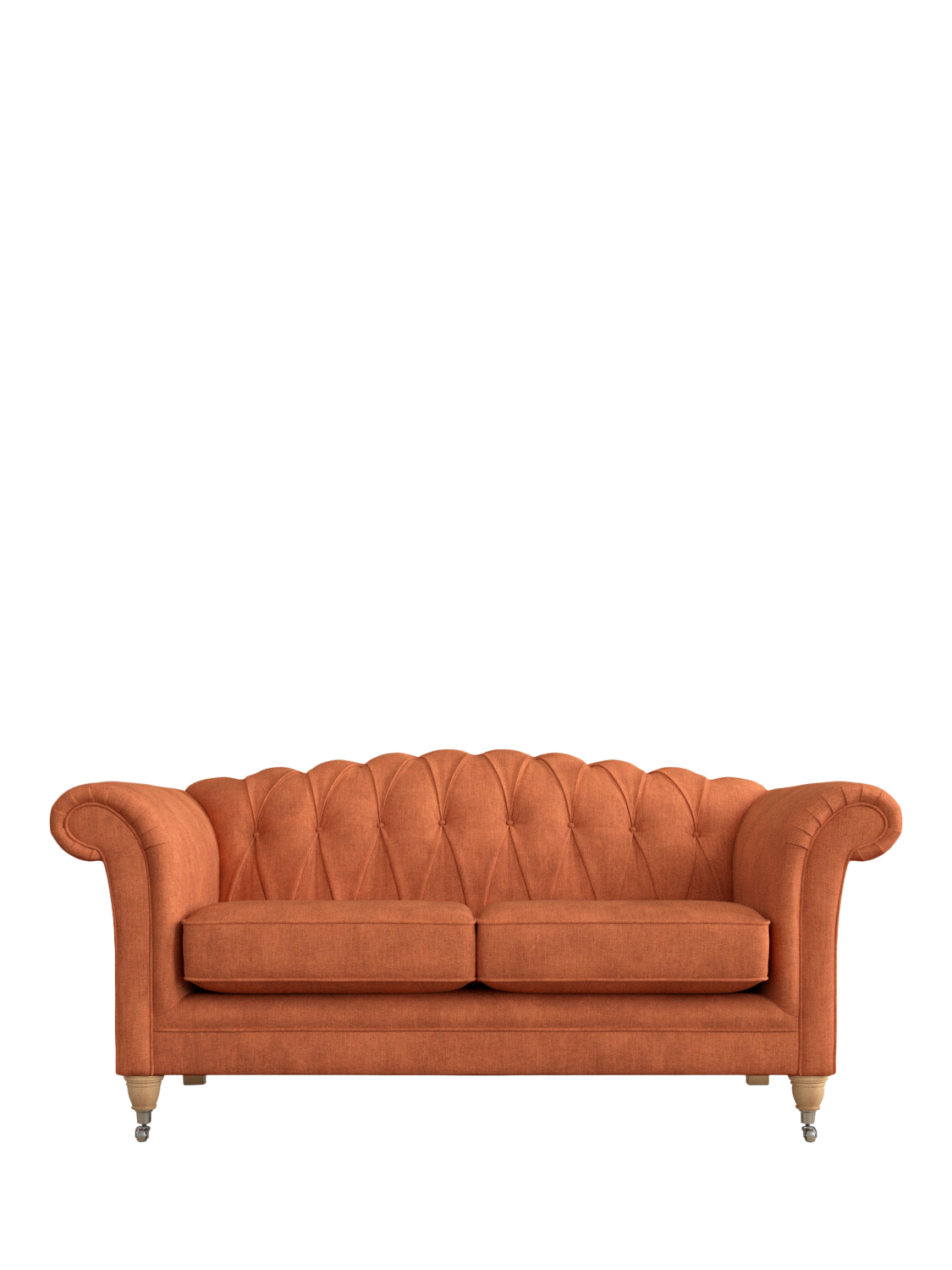 Gloucester Range, Laura Ashley Gloucester Medium 2 Seater Sofa, Oak Leg, Bainton Terracotta