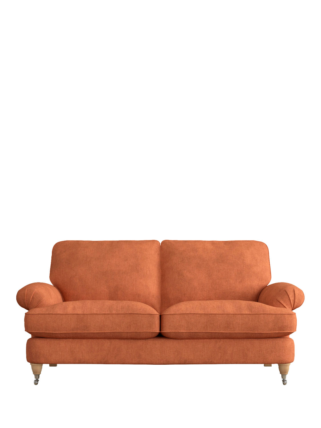 Beaumaris Range, Laura Ashley Beaumaris Medium 2 Seater Sofa, Oak Leg, Bainton Terracotta