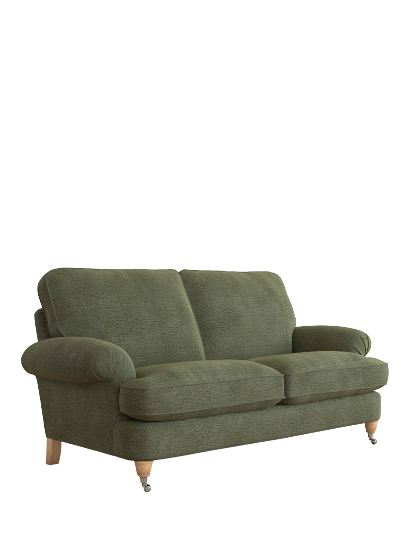 Beaumaris Range, Laura Ashley Beaumaris Medium 2 Seater Sofa, Oak Leg, Edwin Hedge Green