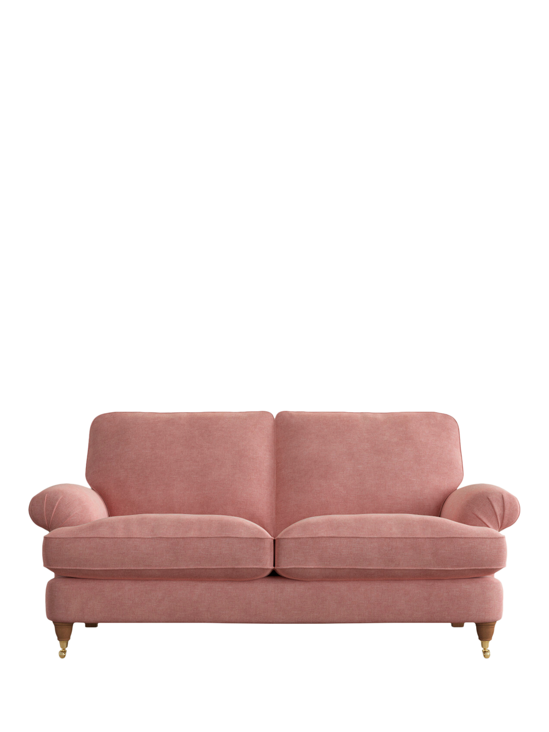 Beaumaris Range, Laura Ashley Beaumaris Medium 2 Seater Sofa, Teak Leg, Bainton Old Rose Pink
