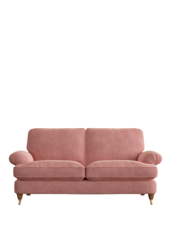 Laura Ashley Beaumaris Medium 2 Seater Sofa, Teak Leg, Bainton Old Rose Pnk