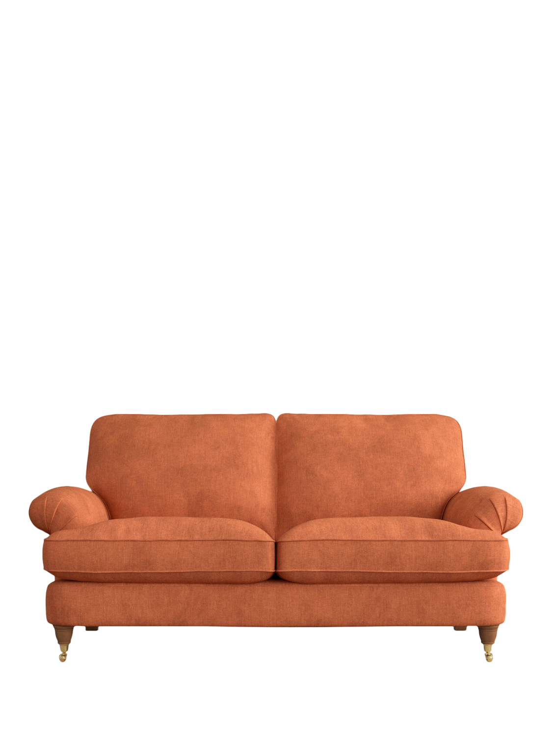 Beaumaris Range, Laura Ashley Beaumaris Medium 2 Seater Sofa, Teak Leg, Bainton Terracotta